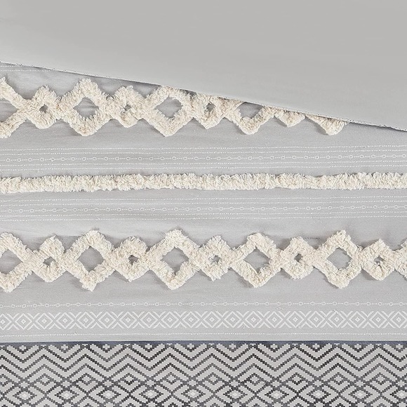 Hyde Lane Farmhouse Bedding Comforter Sets Ivory Full/Queen Size Boho Bed Set. - Picture 4 of 4